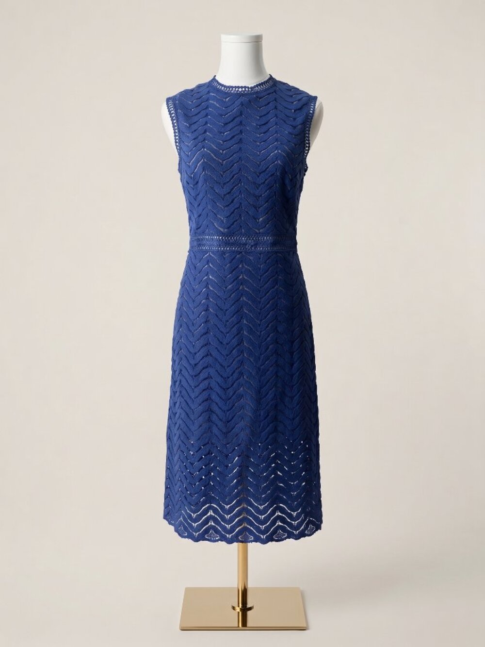 Chelsea28 Nordstrom Cobalt Blue Wave Chevron Lace Sheath Cocktail Dress Size M